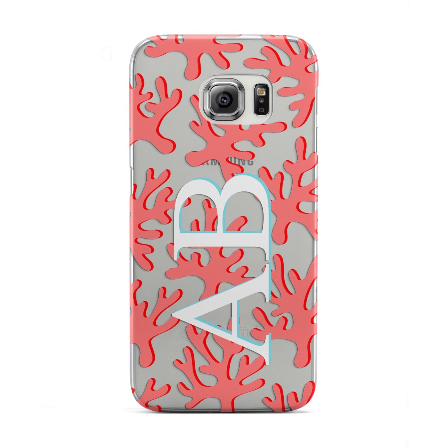 Custom Coral Initials Samsung Galaxy S6 Edge Case
