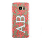 Custom Coral Initials Samsung Galaxy S7 Edge Case