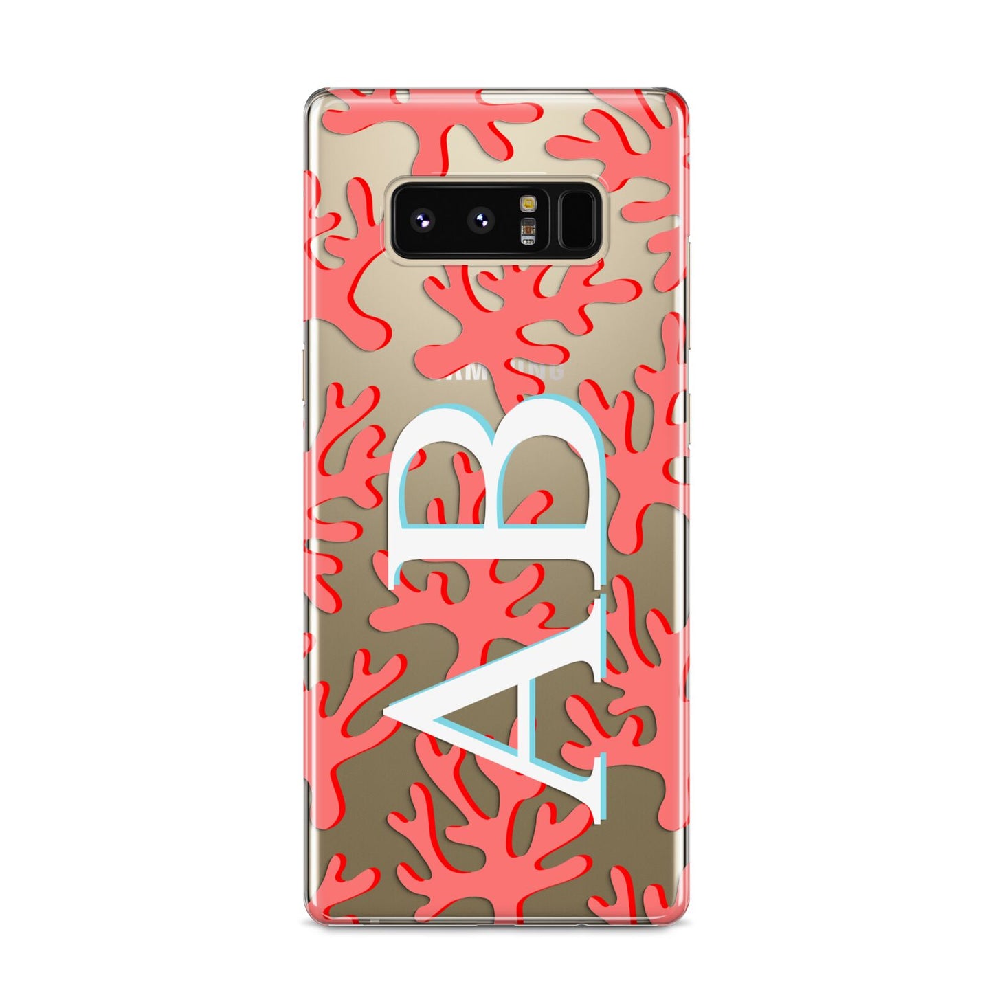 Custom Coral Initials Samsung Galaxy S8 Case
