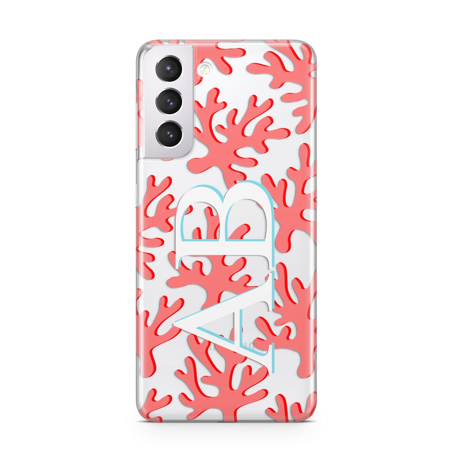 Custom Coral Initials Samsung S21 Case