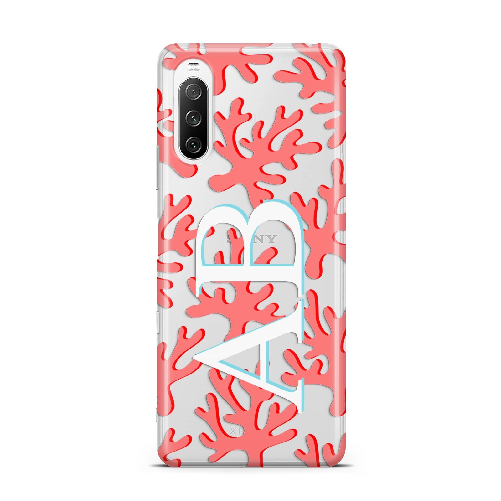 Custom Coral Initials Sony Xperia 10 III Case