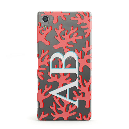 Custom Coral Initials Sony Xperia Case