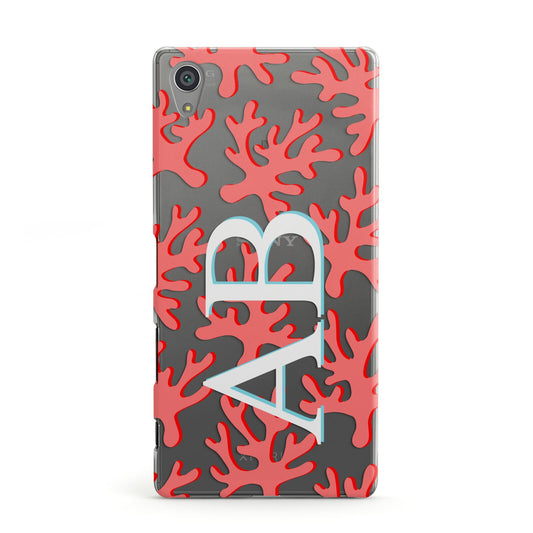 Custom Coral Initials Sony Xperia Case