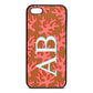 Custom Coral Initials Tan Pebble Leather iPhone 5 Case