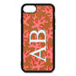 Custom Coral Initials Tan Pebble Leather iPhone 8 Case