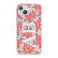 Custom Coral Initials iPhone 13 Clear Bumper Case