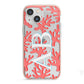 Custom Coral Initials iPhone 13 Mini TPU Impact Case with Pink Edges