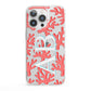 Custom Coral Initials iPhone 13 Pro Clear Bumper Case