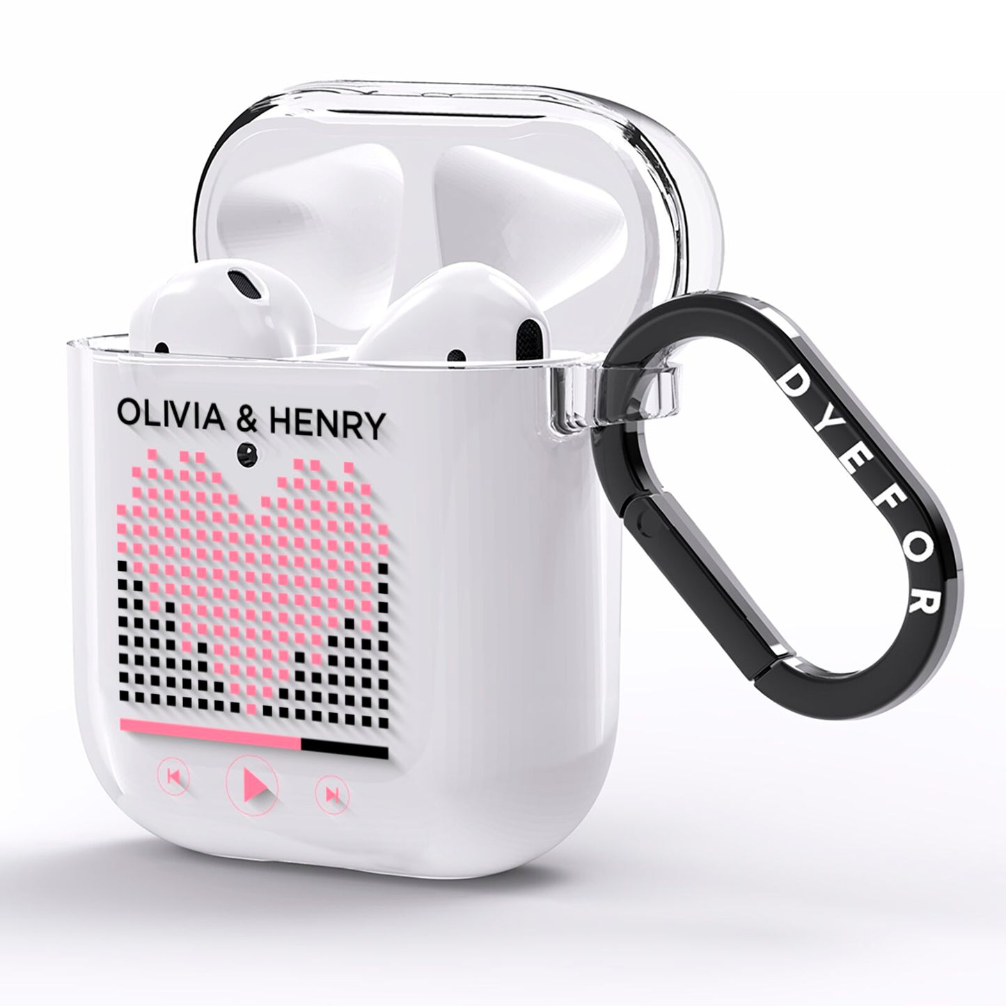 Custom Couples Music AirPods Clear Case Side Image