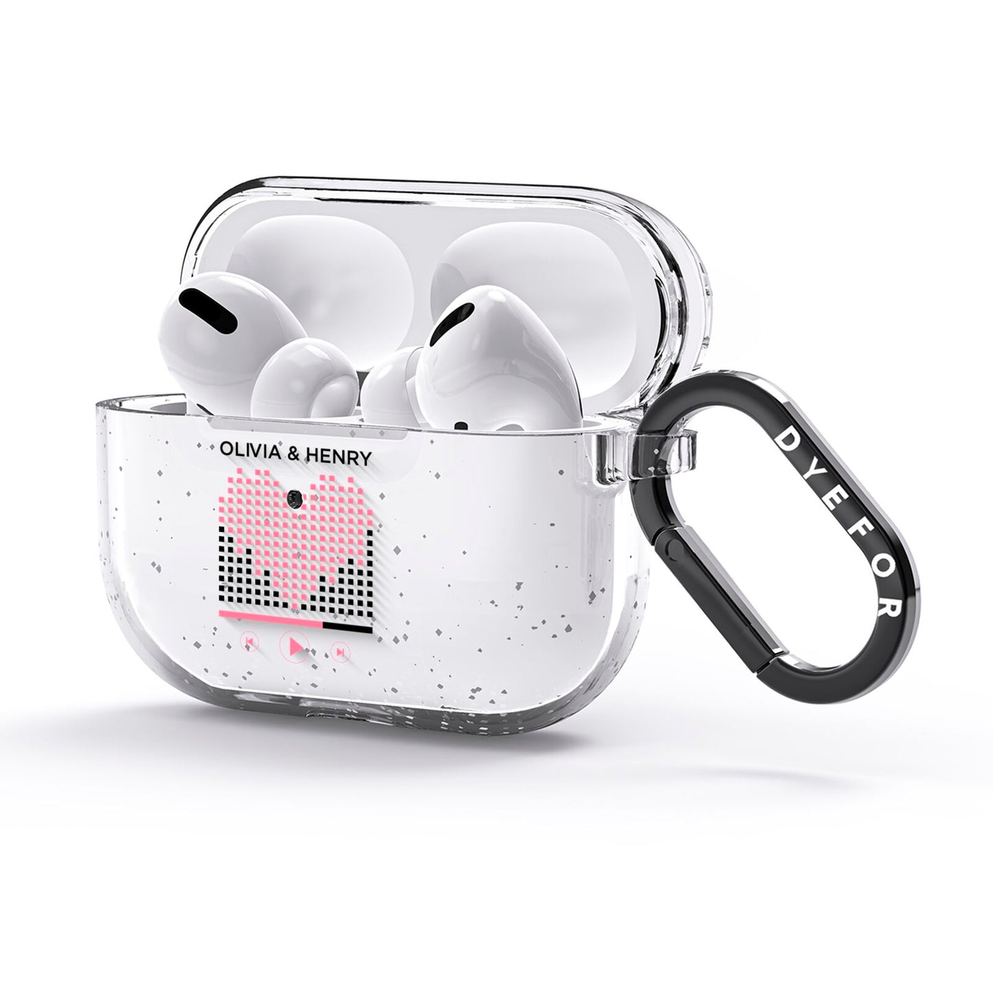 Custom Couples Music AirPods Glitter Case 3rd Gen Side Image