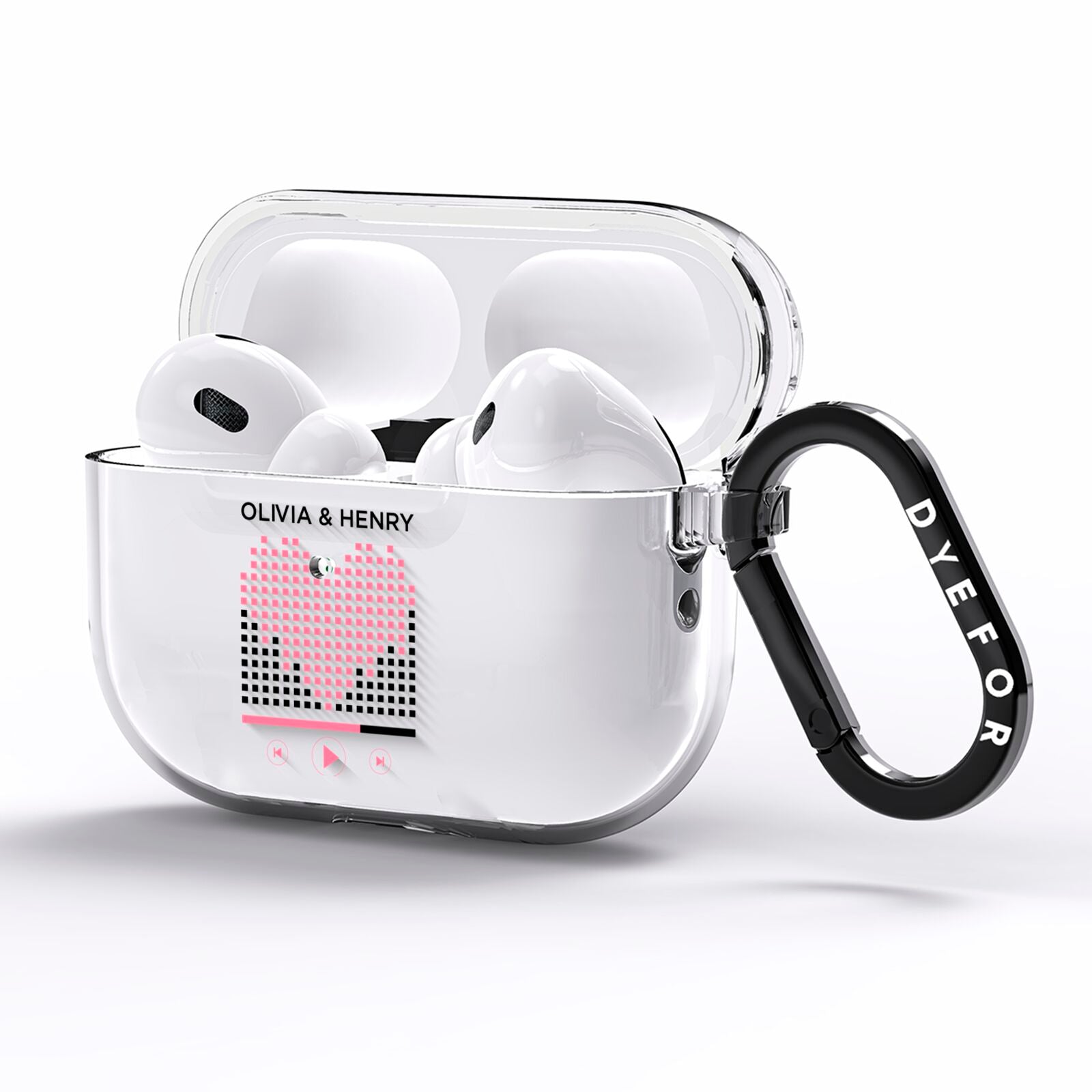 Custom Couples Music AirPods Pro Clear Case Side Image