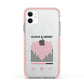Custom Couples Music Apple iPhone 11 in White with Pink Impact Case