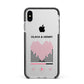 Custom Couples Music Apple iPhone Xs Max Impact Case Black Edge on Silver Phone