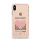 Custom Couples Music Apple iPhone Xs Max Impact Case Pink Edge on Gold Phone