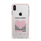 Custom Couples Music Apple iPhone Xs Max Impact Case Pink Edge on Silver Phone