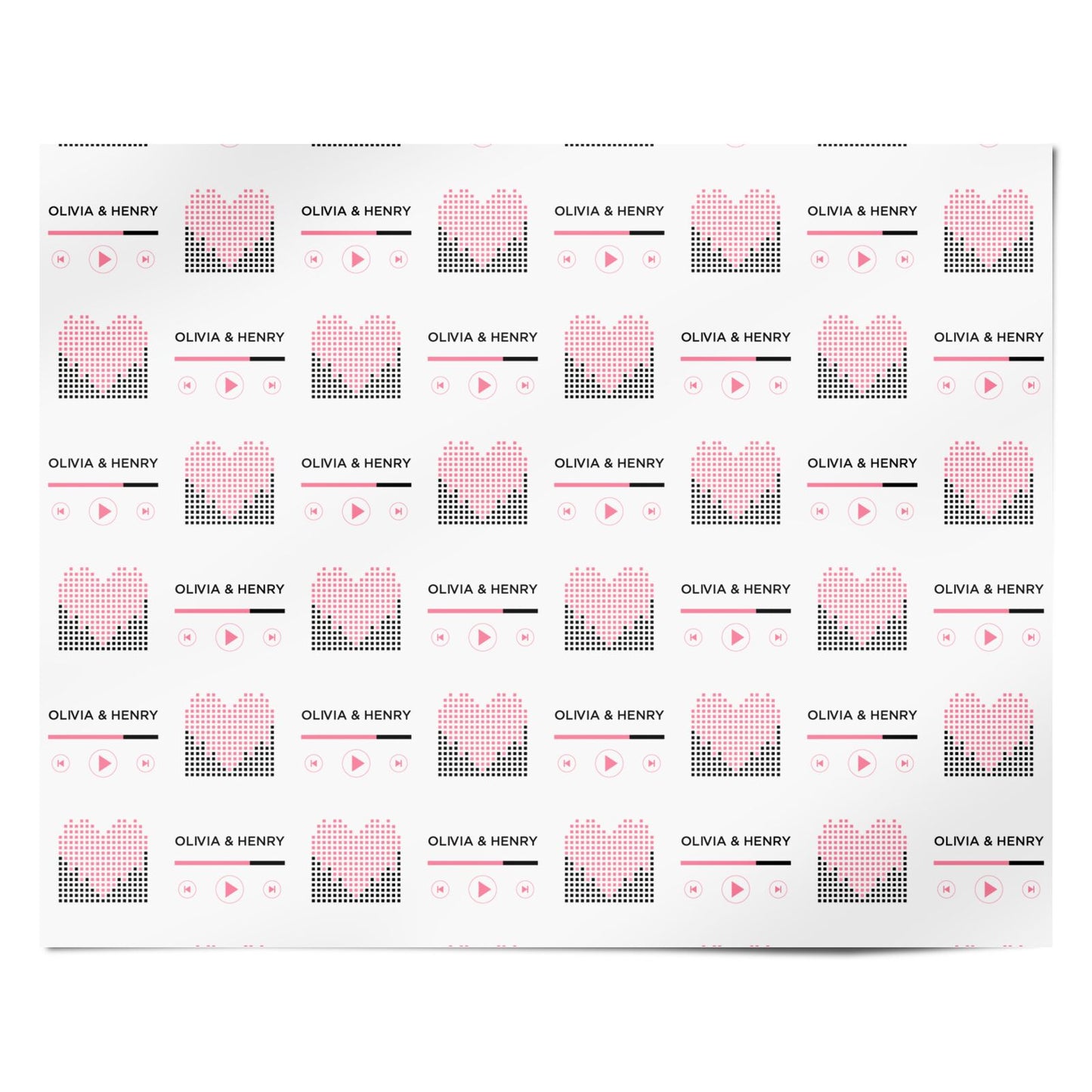 Custom Couples Music Personalised Wrapping Paper Alternative