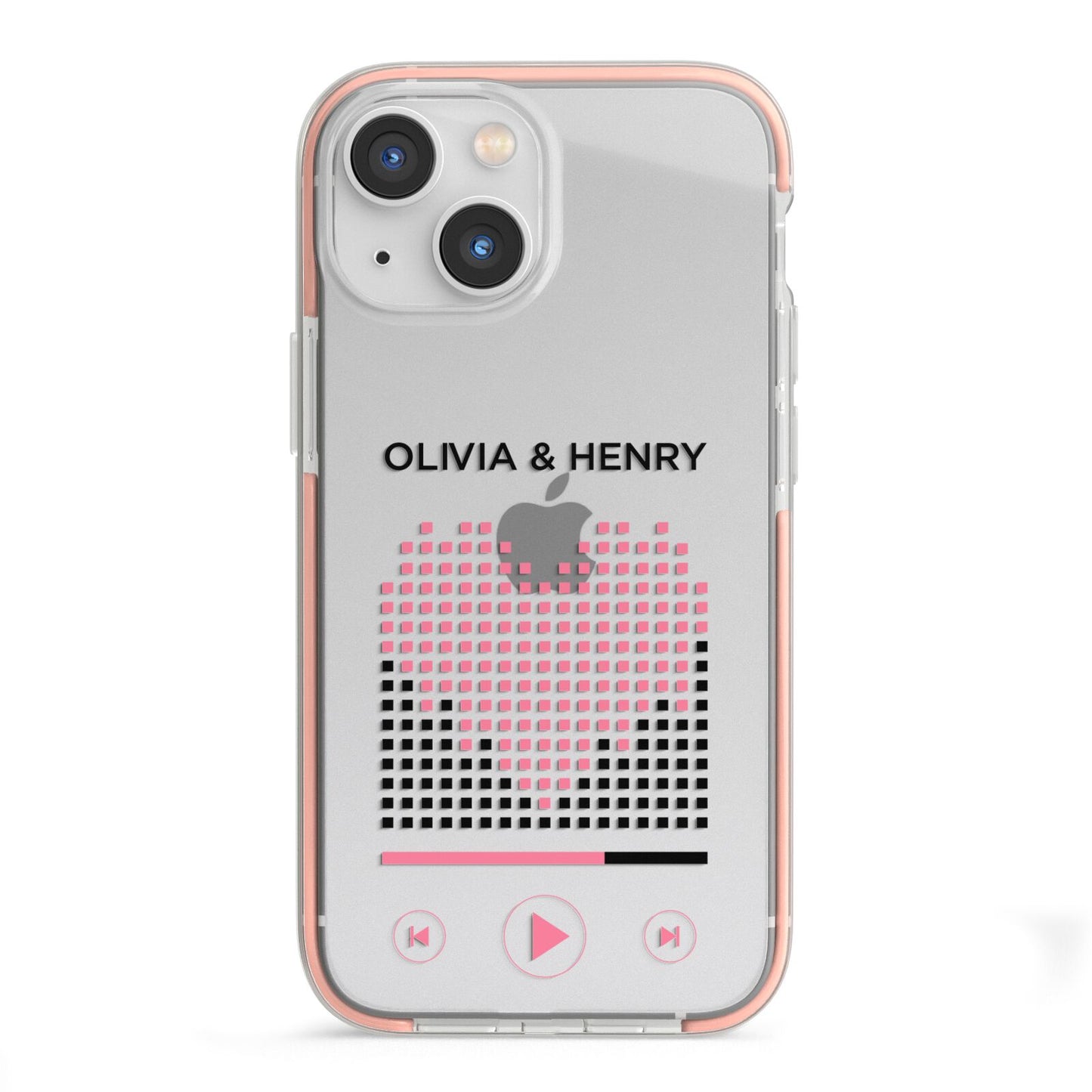 Custom Couples Music iPhone 13 Mini TPU Impact Case with Pink Edges