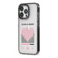 Custom Couples Music iPhone 13 Pro Black Impact Case Side Angle on Silver phone