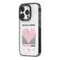 Custom Couples Music iPhone 14 Pro Black Impact Case Side Angle on Silver phone