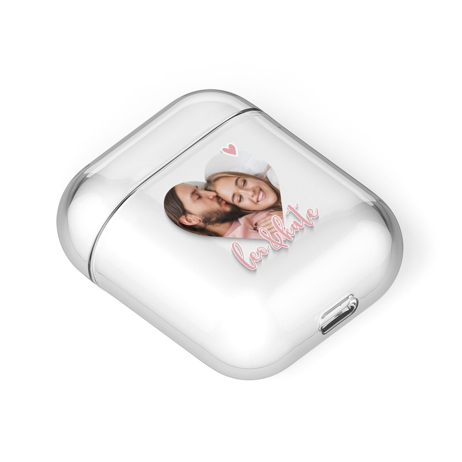 Custom Couples Photo AirPods Case Laid Flat