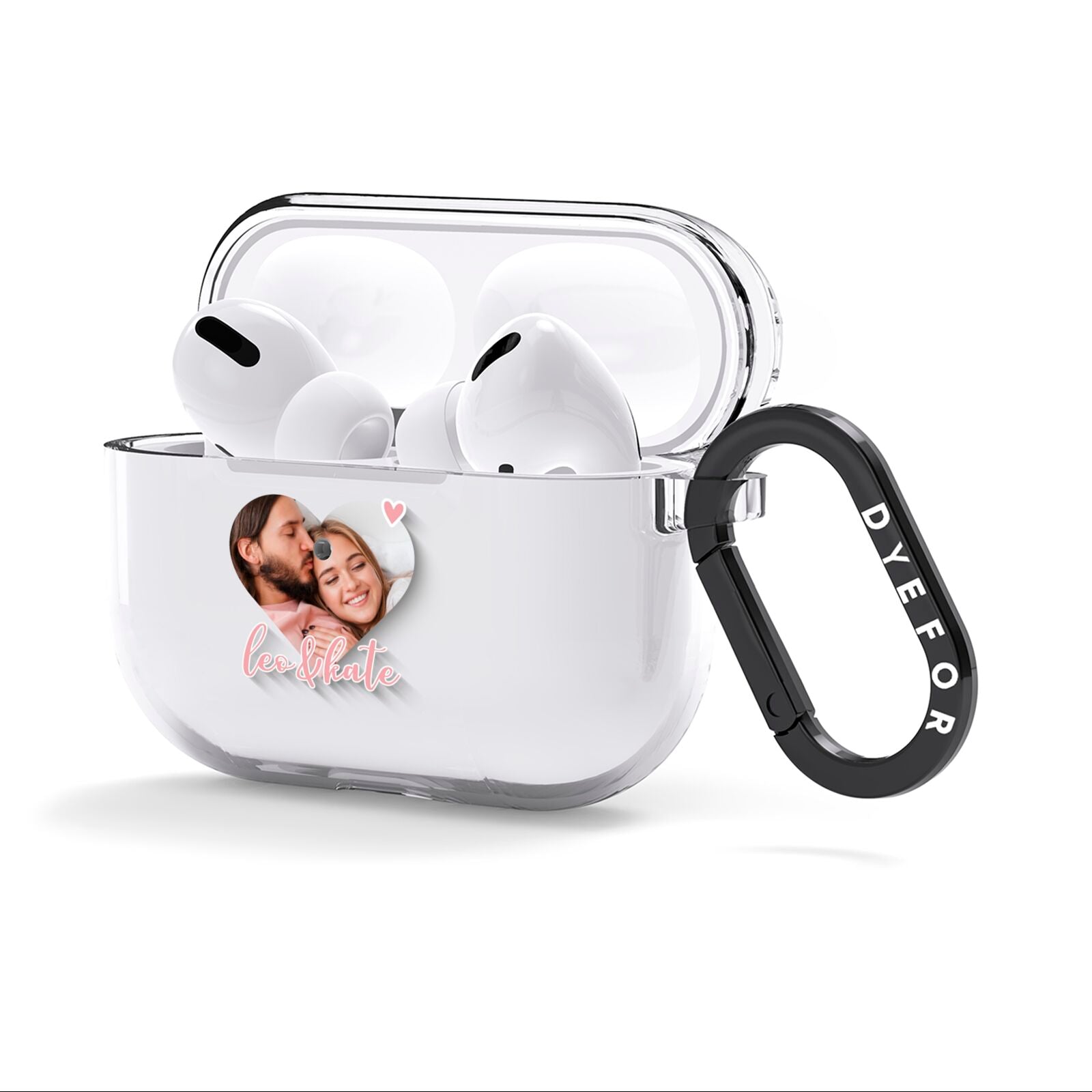 Custom Couples Photo AirPods Clear Case 3rd Gen Side Image