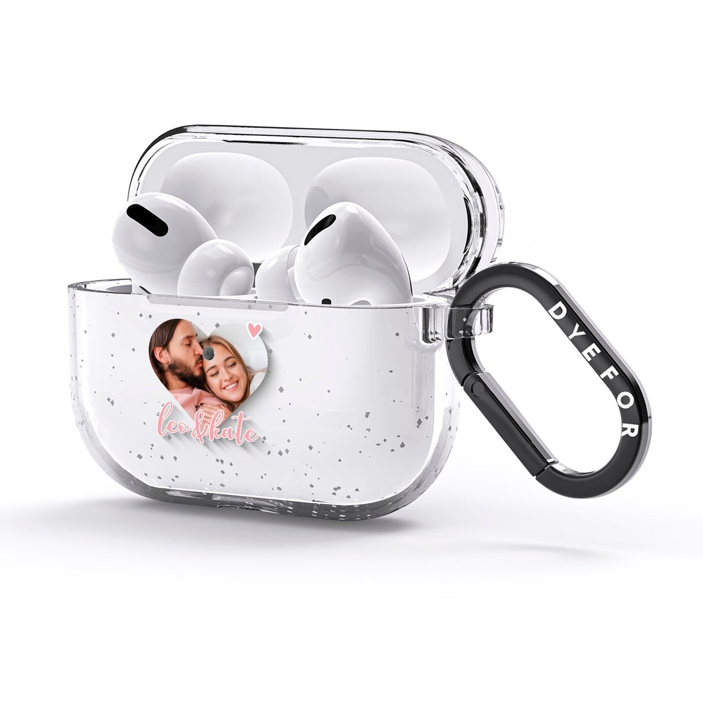 Custom Couples Photo AirPods Glitter Case 3rd Gen Side Image