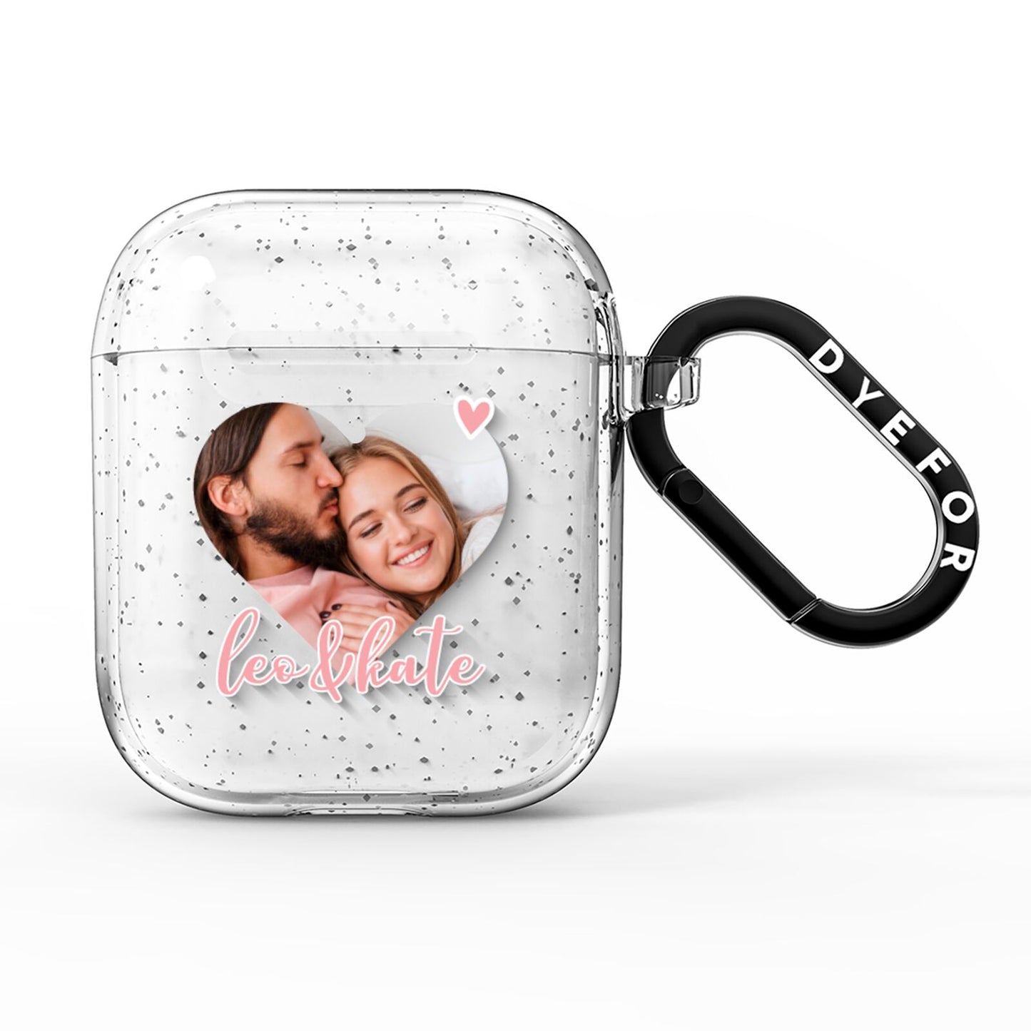 Custom Couples Photo AirPods Glitter Case