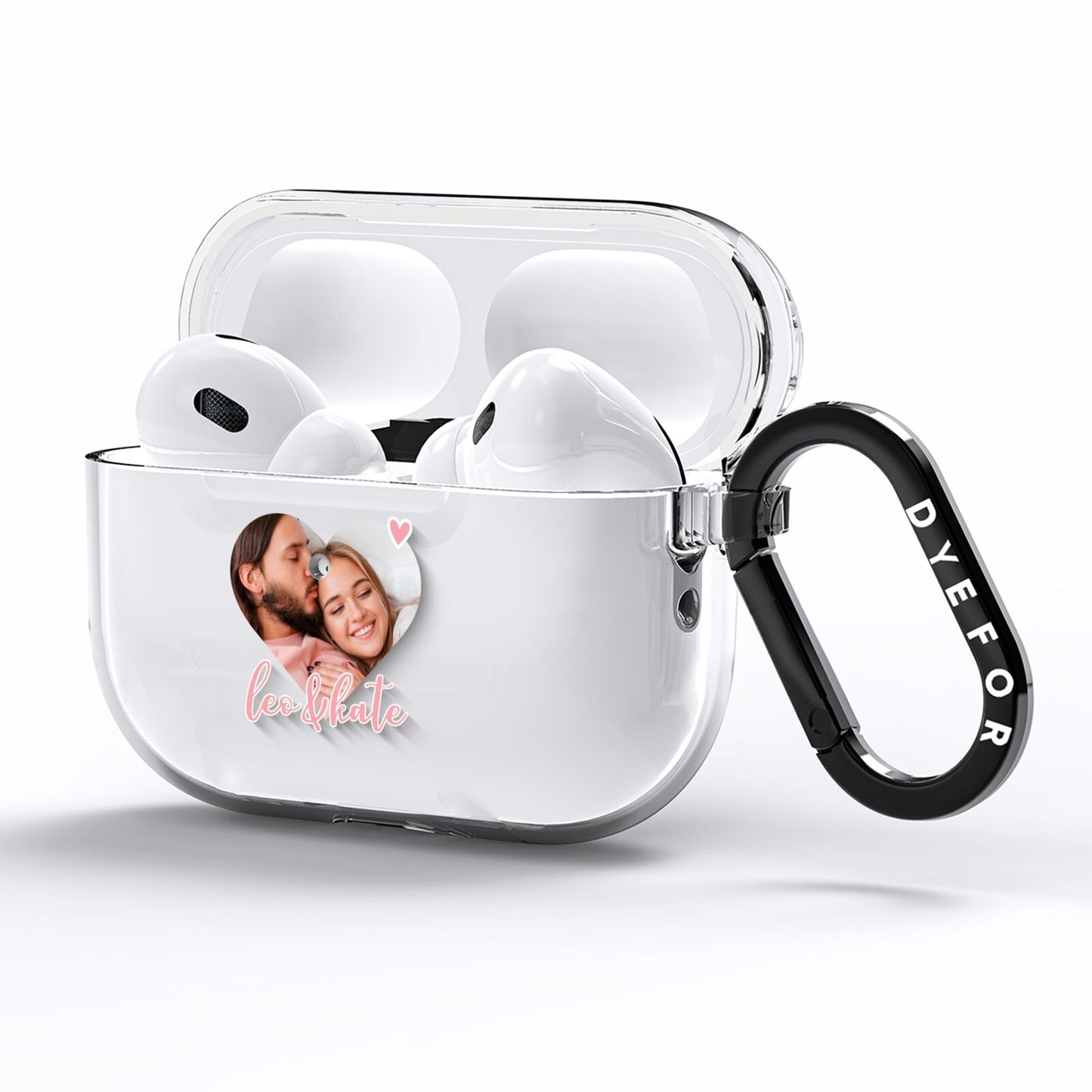 Custom Couples Photo AirPods Pro Clear Case Side Image