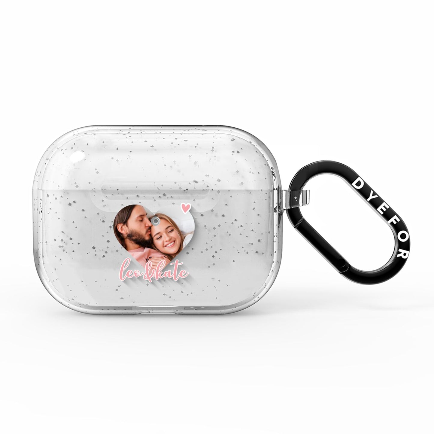 Custom Couples Photo AirPods Pro Glitter Case