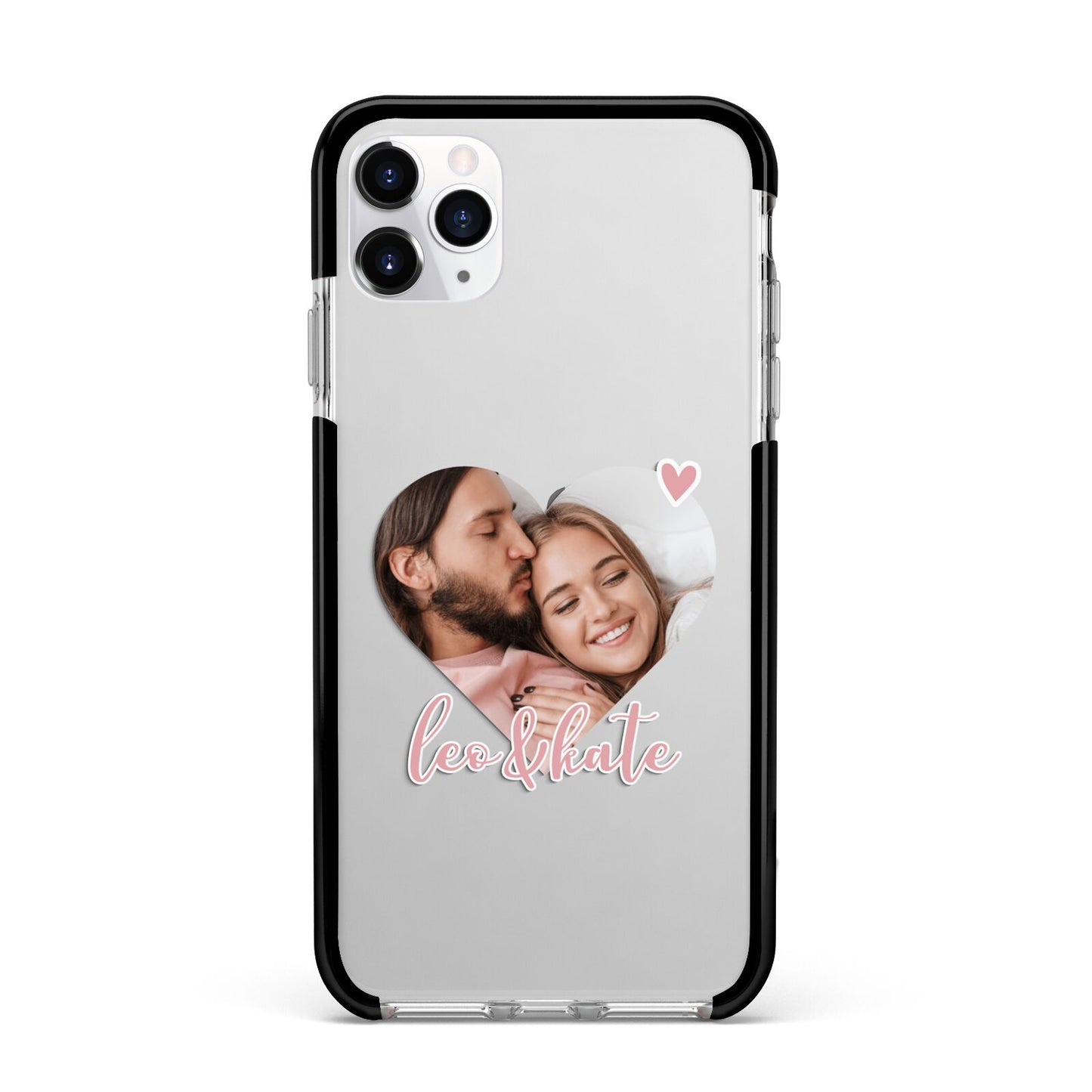 Custom Couples Photo Apple iPhone 11 Pro Max in Silver with Black Impact Case