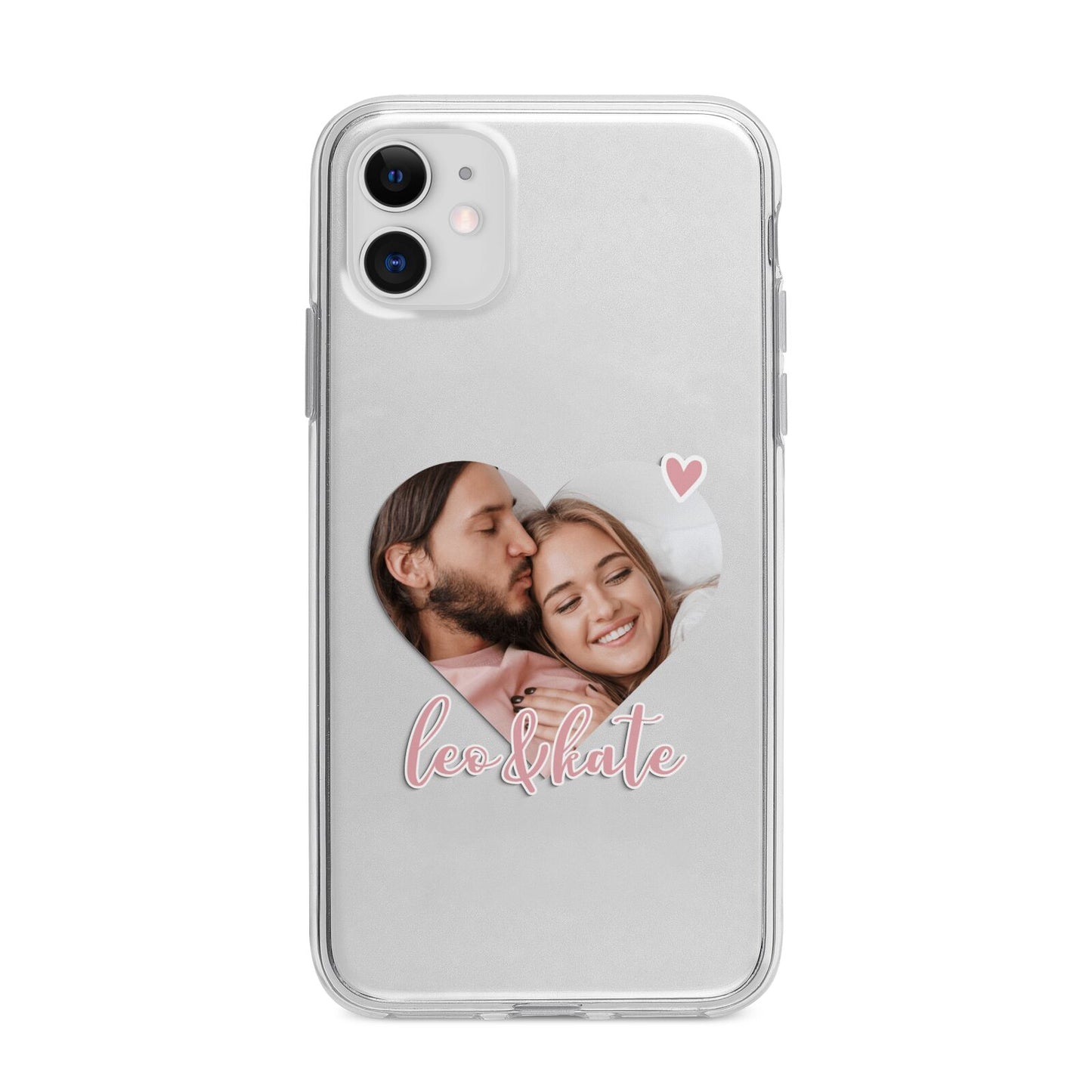 Custom Couples Photo Apple iPhone 11 in White with Bumper Case