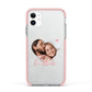 Custom Couples Photo Apple iPhone 11 in White with Pink Impact Case