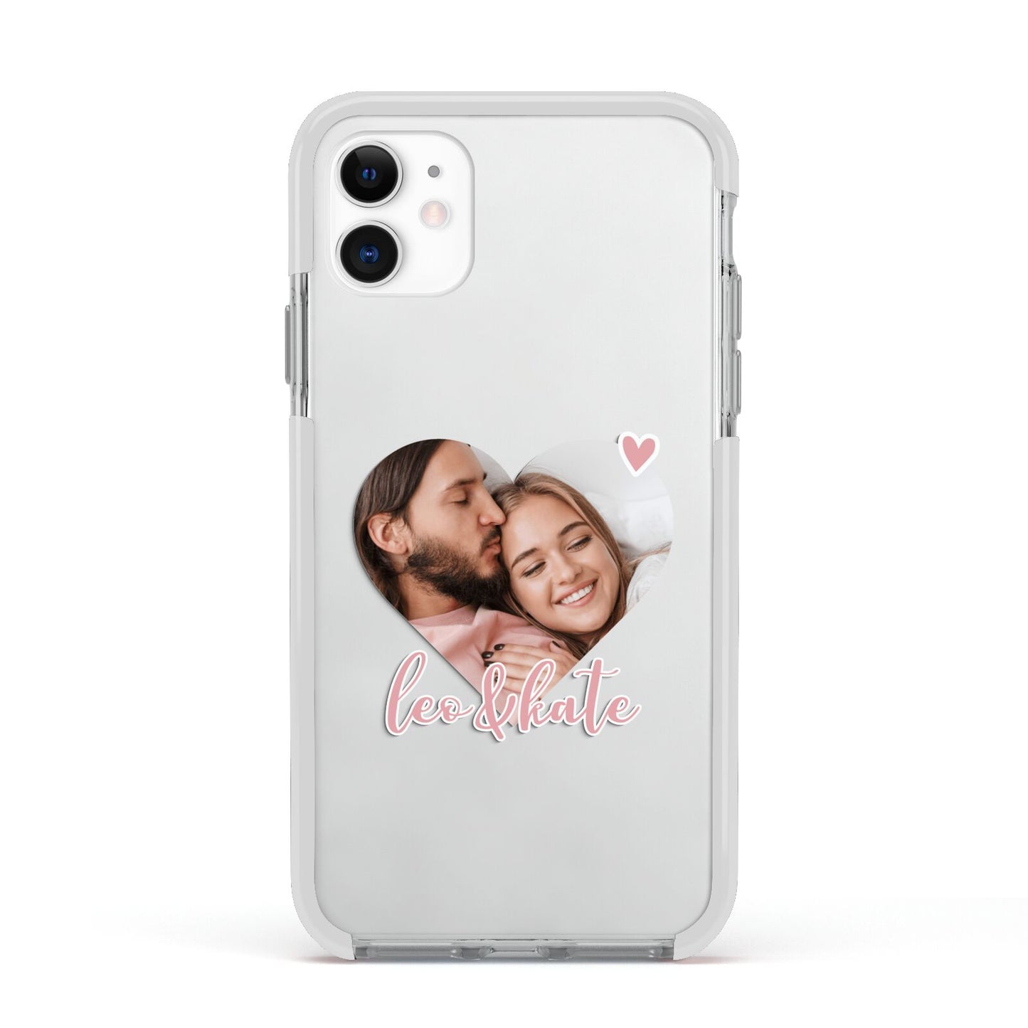 Custom Couples Photo Apple iPhone 11 in White with White Impact Case