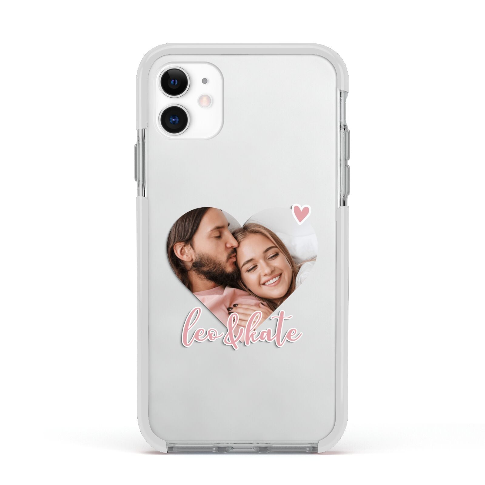 Custom Couples Photo Apple iPhone 11 in White with White Impact Case