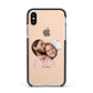 Custom Couples Photo Apple iPhone Xs Impact Case Black Edge on Gold Phone