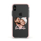 Custom Couples Photo Apple iPhone Xs Impact Case Pink Edge on Black Phone