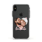 Custom Couples Photo Apple iPhone Xs Impact Case White Edge on Black Phone