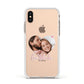 Custom Couples Photo Apple iPhone Xs Impact Case White Edge on Gold Phone