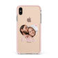 Custom Couples Photo Apple iPhone Xs Max Impact Case Pink Edge on Gold Phone