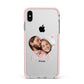 Custom Couples Photo Apple iPhone Xs Max Impact Case Pink Edge on Silver Phone