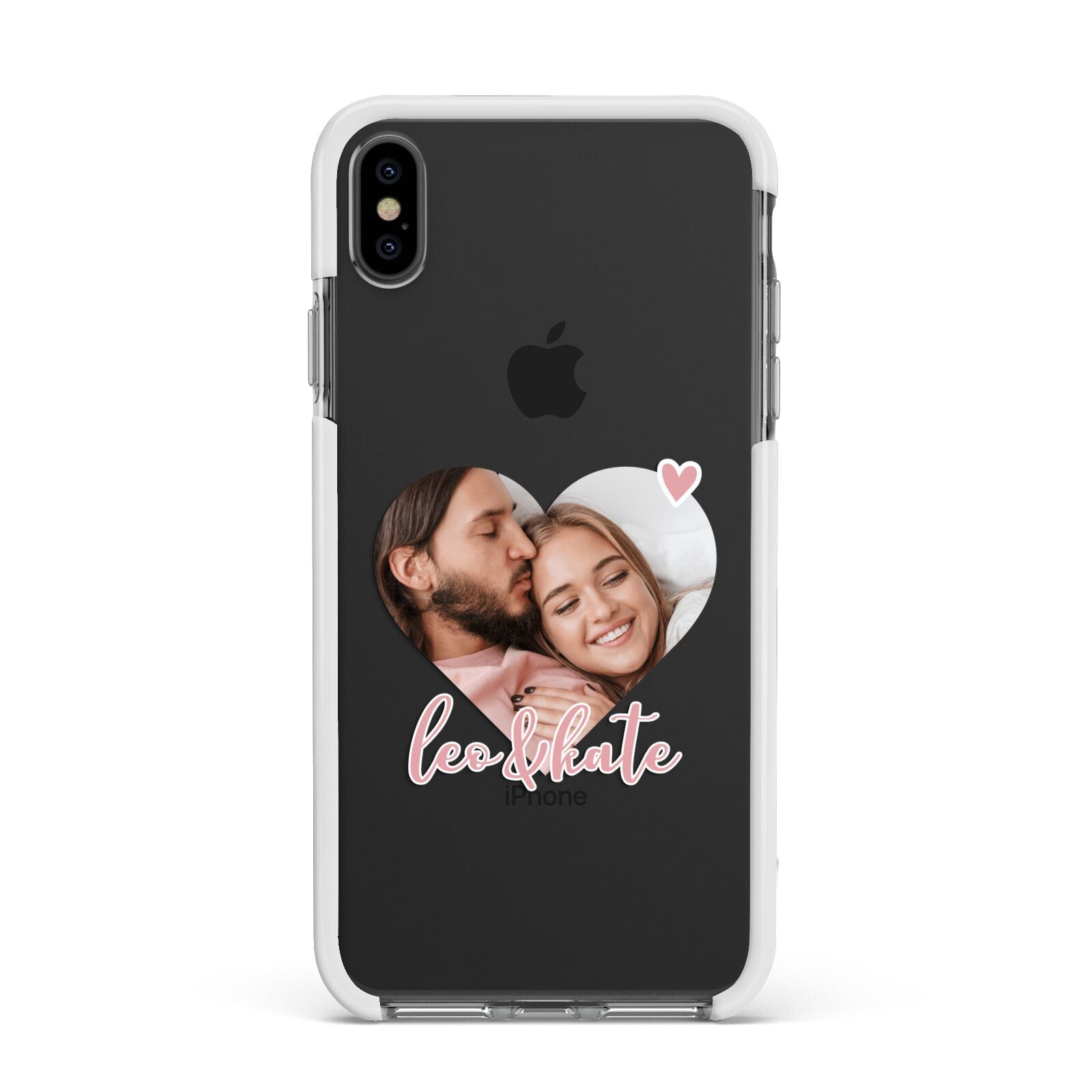 Custom Couples Photo Apple iPhone Xs Max Impact Case White Edge on Black Phone