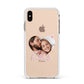 Custom Couples Photo Apple iPhone Xs Max Impact Case White Edge on Gold Phone