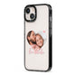Custom Couples Photo iPhone 13 Black Impact Case Side Angle on Silver phone