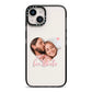 Custom Couples Photo iPhone 14 Black Impact Case on Silver phone