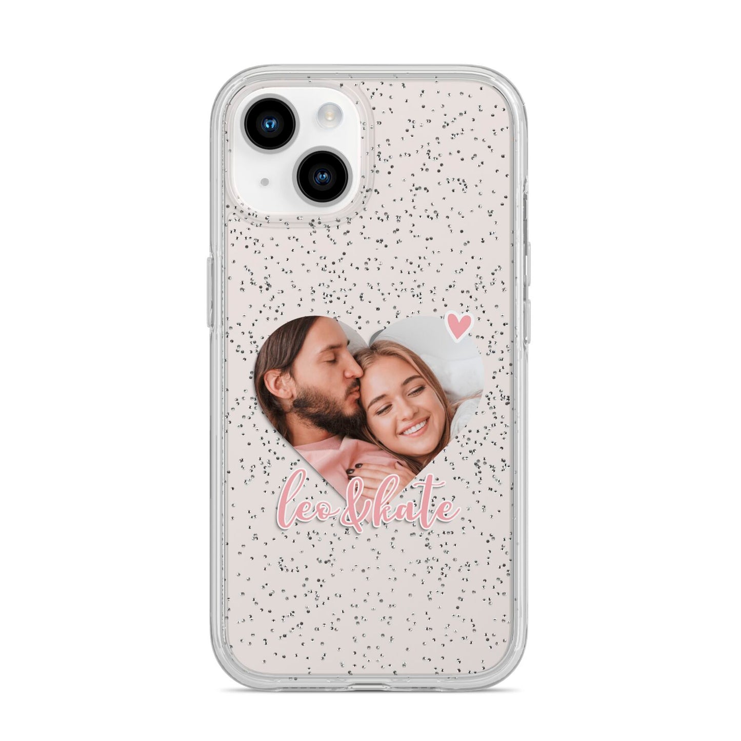Custom Couples Photo iPhone 14 Glitter Tough Case Starlight