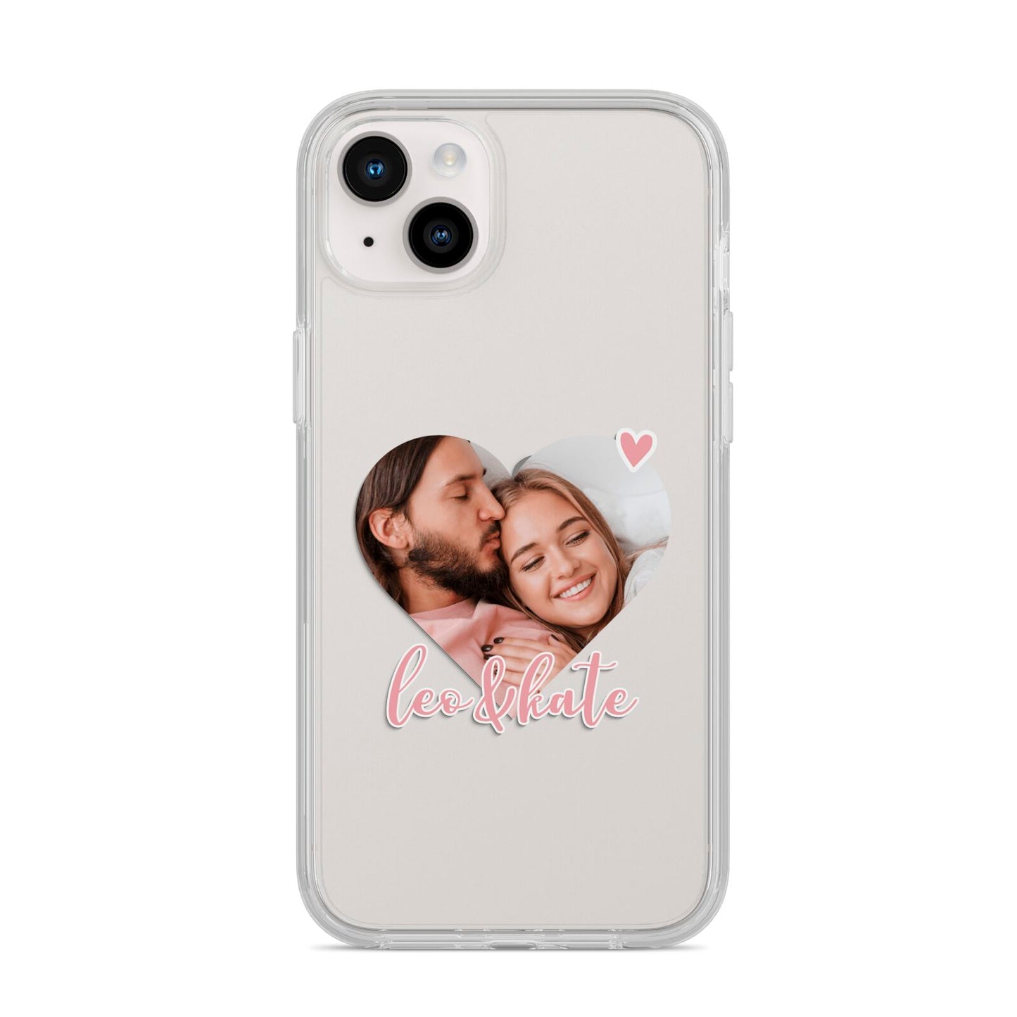 Custom Couples Photo iPhone 14 Plus Clear Tough Case Starlight