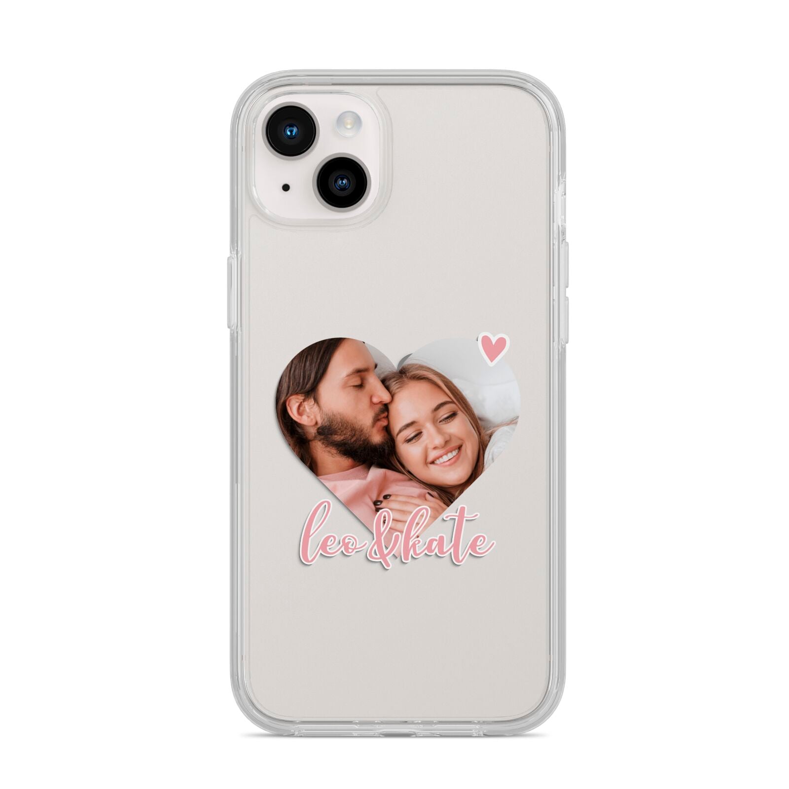 Custom Couples Photo iPhone 14 Plus Clear Tough Case Starlight