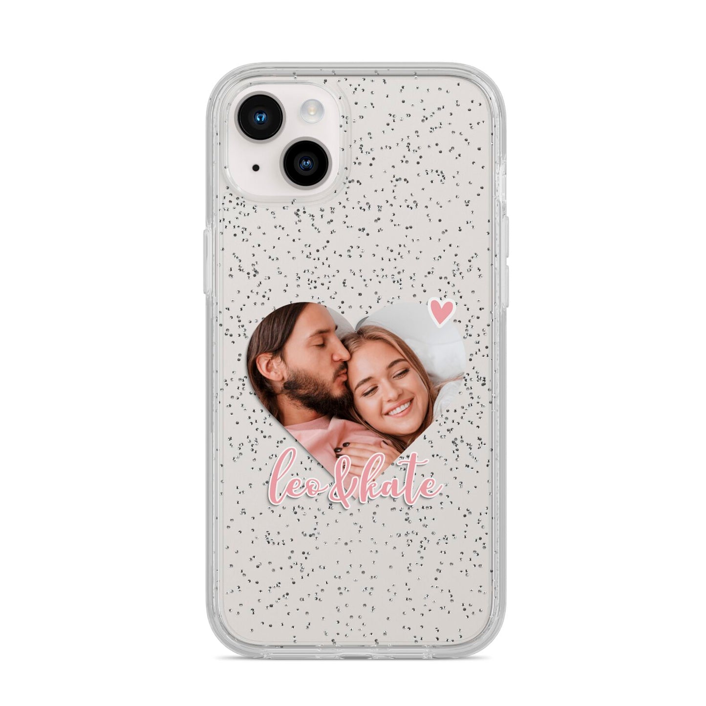 Custom Couples Photo iPhone 14 Plus Glitter Tough Case Starlight