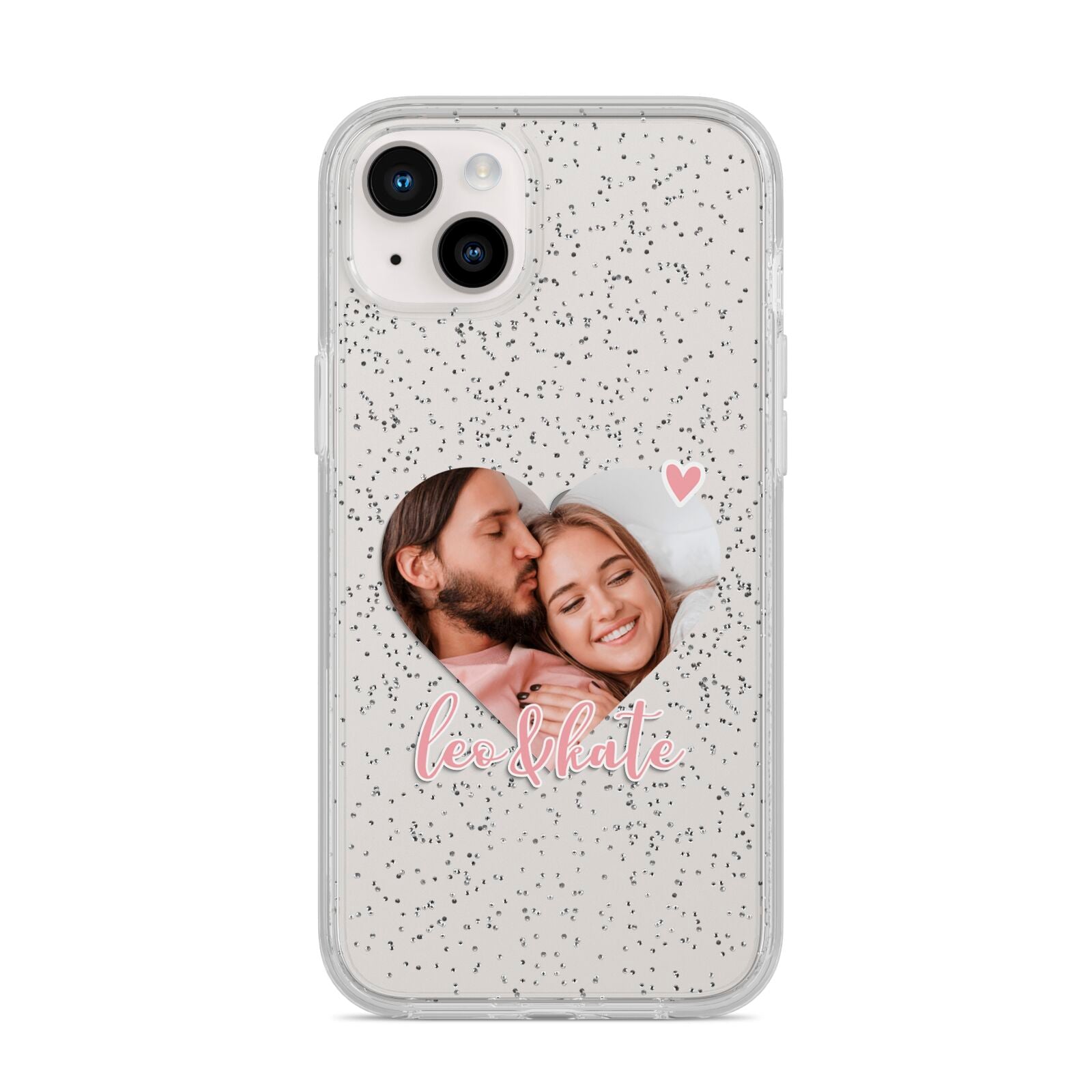Custom Couples Photo iPhone 14 Plus Glitter Tough Case Starlight