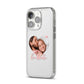 Custom Couples Photo iPhone 14 Pro Clear Tough Case Silver Angled Image